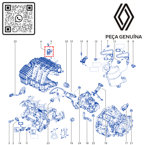 RN 58134R 223658134R SENSOR MAP MOT 1.0 12V B4D - 4